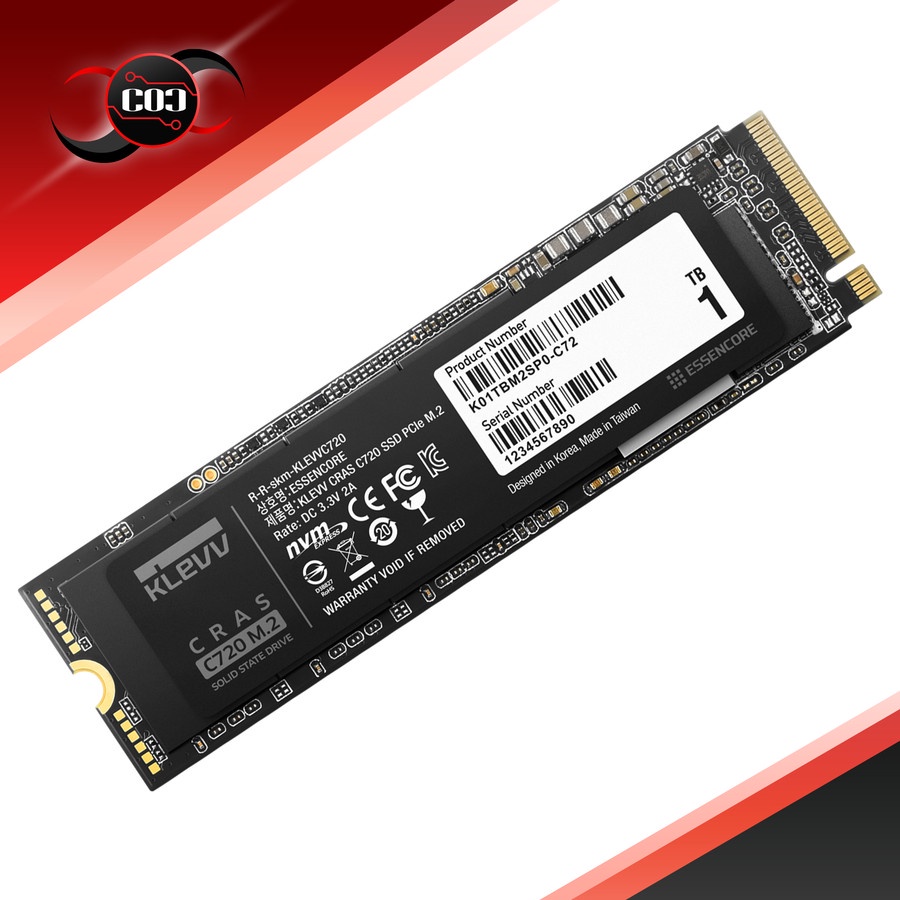 KLEVV SSD CRAS C720 1TB M.2 2280 NVMe PCle Gen3 x4