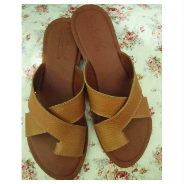 Sandal kulit wanita asli garut..capit silang | Shopee Indonesia