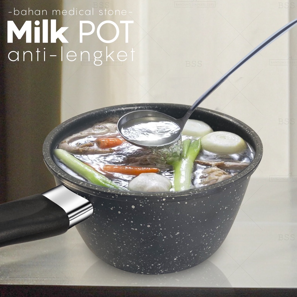 Panci Susu Milk Pot Medical Stone Anti Lengket 18cm 20cm multifungsi