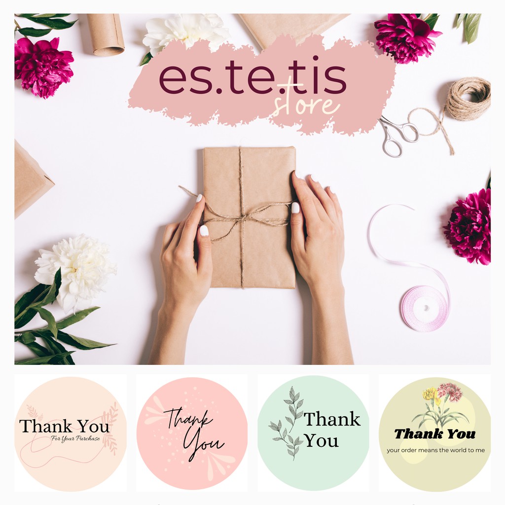 

[10pcs] Aesthetic Thank You Sticker Pastel Color Series Medium Size| Sticker Aestethic Bulat Bahan Vinyl | Stiker Thank You Bulat (diameter sedang 4-5cm)