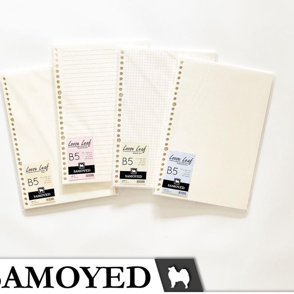 

ULRK Loose Leaf B5 , 26 Holes isi 60 Lembar Samoyed LL-51 Plain Ruled Grid Dotted Polos Garis Kotak Titik Produk Terbaru