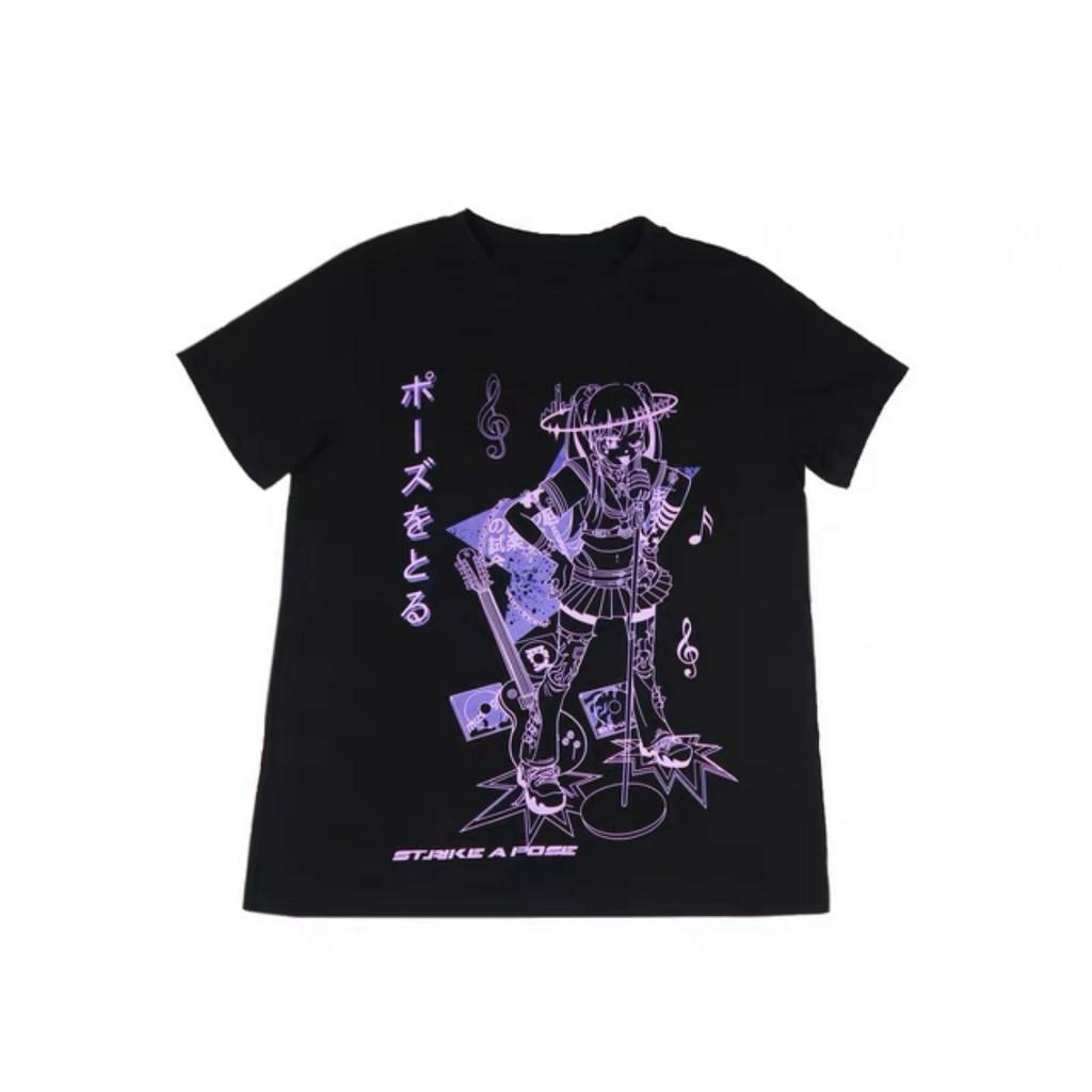 Grunge T-shirt Tops Gothic Outfits Anime Clothes / Atasan Kaos Grunge Pakaian Gotik Pakaian Anime 8364(L/XL)