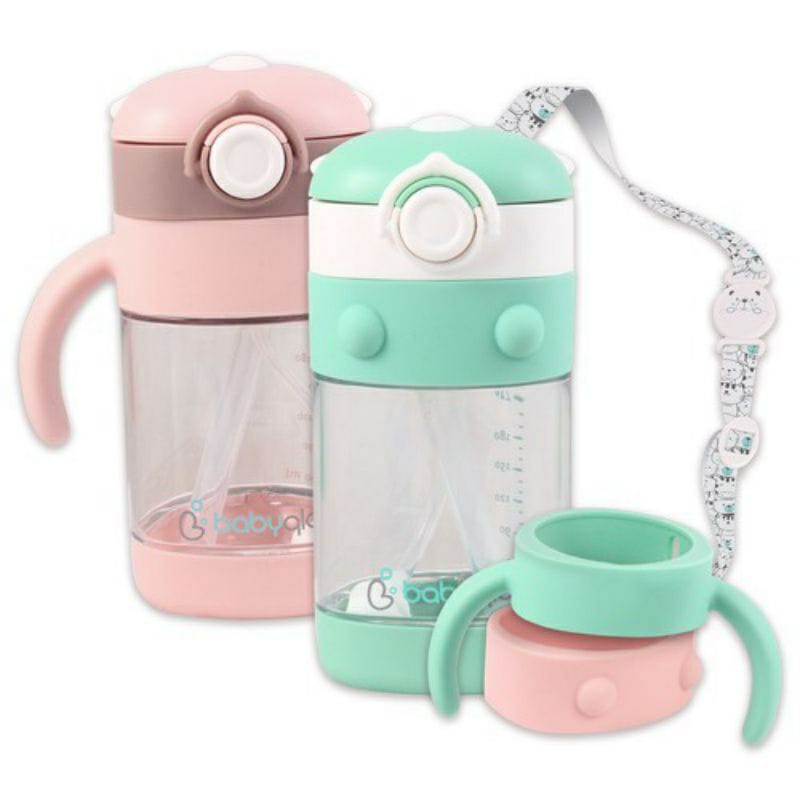 Babyqlo Koala Baby Straw Cup With Handle 300ml BQ-7004 - Botol  Minum Anak