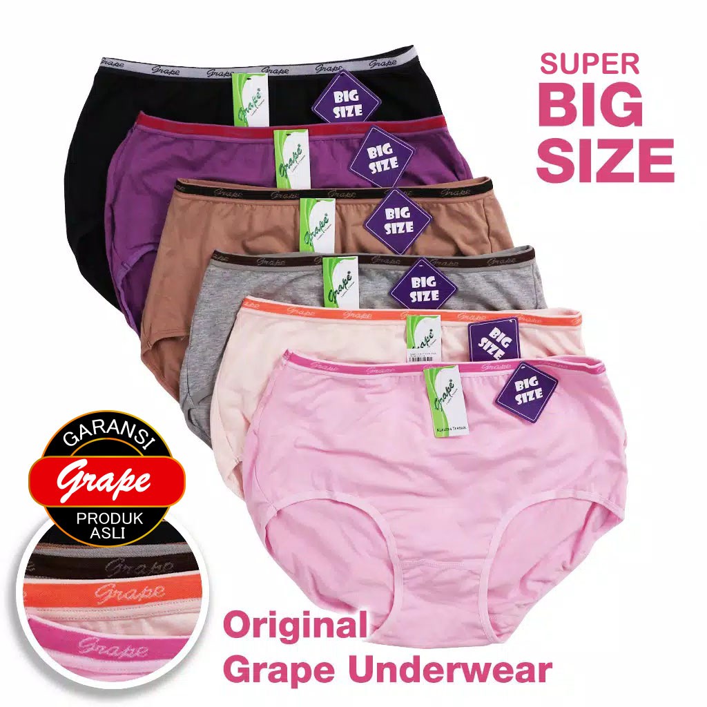 COD Cd Celana Dalam Jumbo Big Size Extra Size Grape Underwear