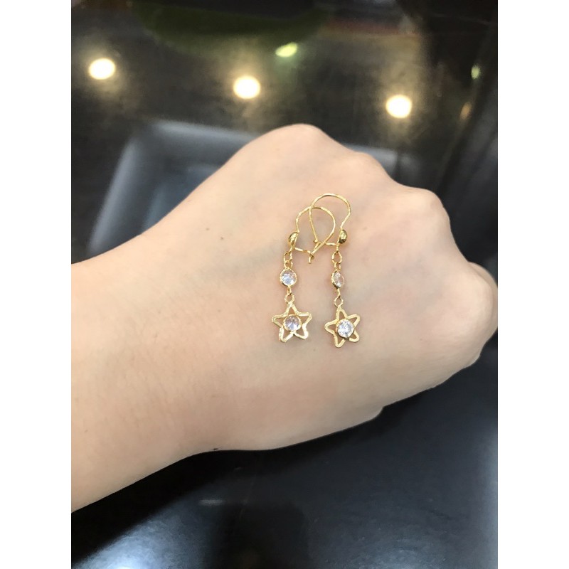 Anting hook bintang emas asli kadar 300