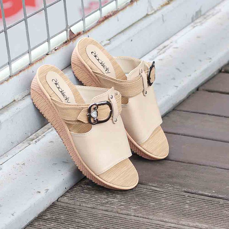 Sandal wedges wanita high quality garansi original