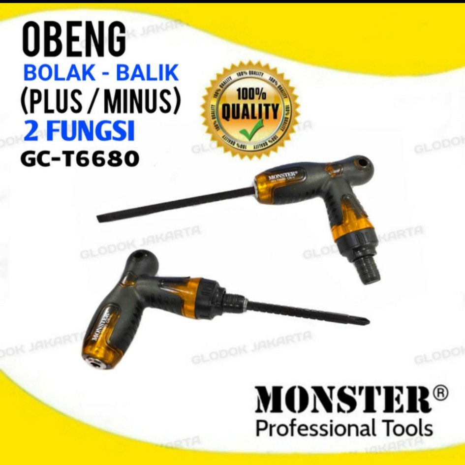 Obeng T Bolak Balik Min Plus Multifungsi 6 inch GC-T6680