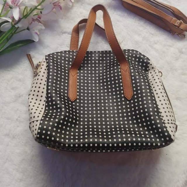 Preloved Fossil Sydney Satchel Multi Black