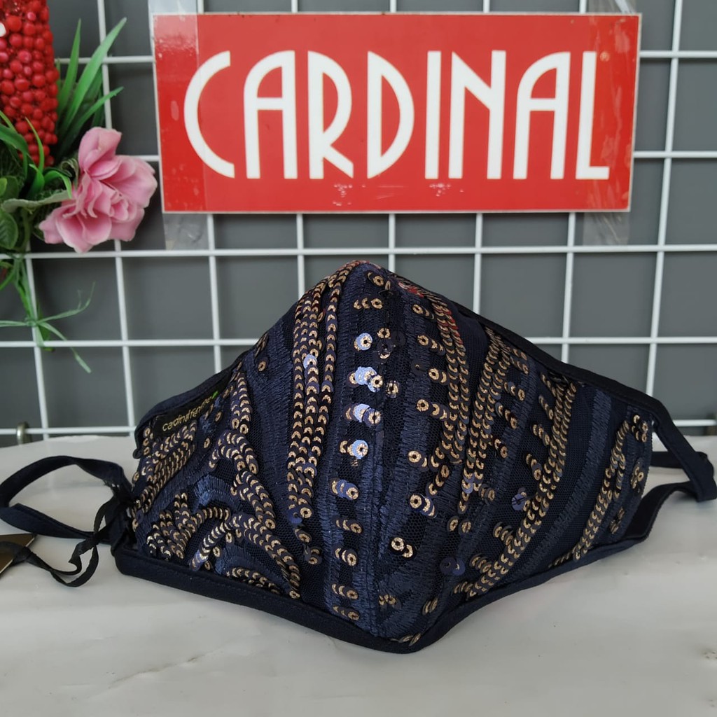 gos MASKER CARDINAL FEMME PAYET Navy Blue 100% ORIGINAL Masker dewasa Non-medis - DDMXX00002X XX