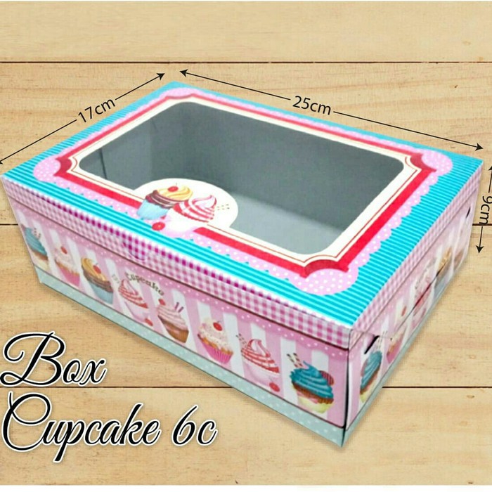 

Kardus Kotak Box Cupcake Cake Bronis Kue Bolu Tart Muffin isi 6cupcake