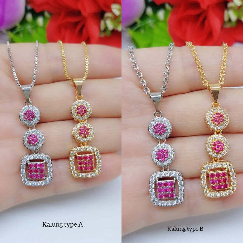 Set Kalung+Liontin Permata Xuping Mata Merah dan Hitam