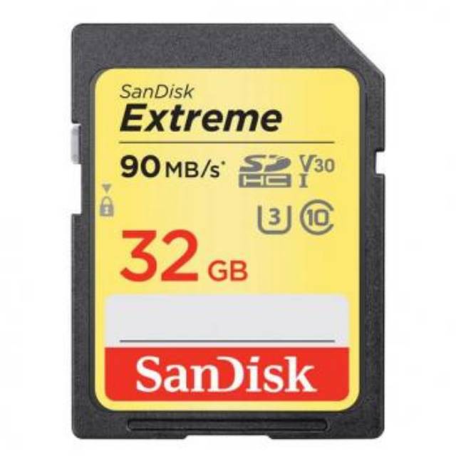 SanDisk Extreme SDHC / XC Card UHS-I V30 U3 32GB Kelas 10 (90MB / s) - SDSDXVE