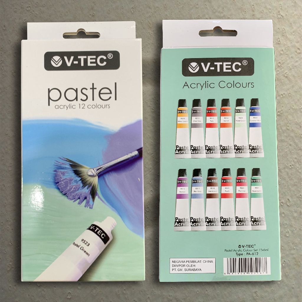 

V-Tec Acrylic Colour Tipe Pastel/Cat Akrilik Tipe Pastel/Warna Pastel
