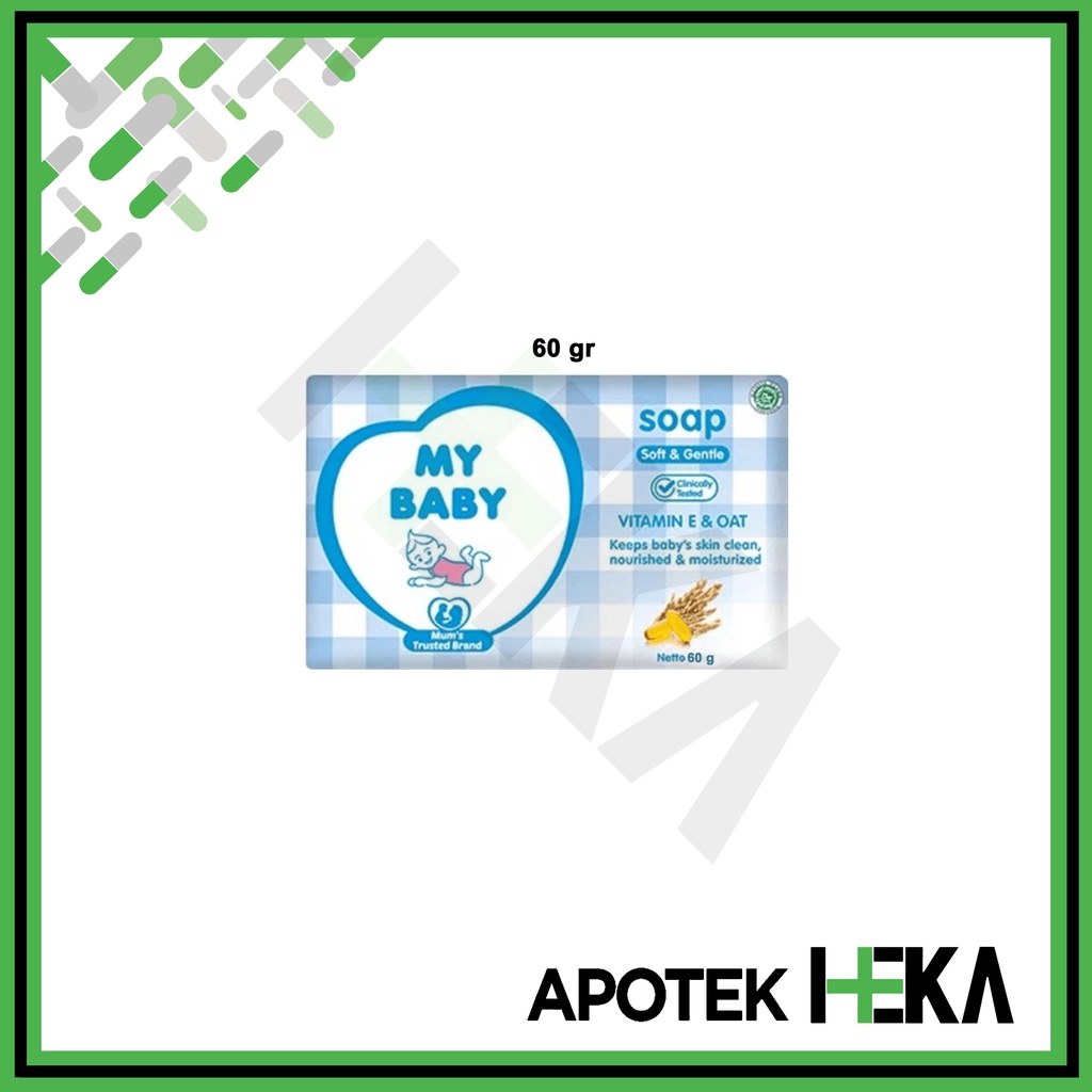 My Baby Soap Soft &amp; Gentle - Vitamin E &amp; Oat Sabun Batang Bayi Biru (SEMARANG)