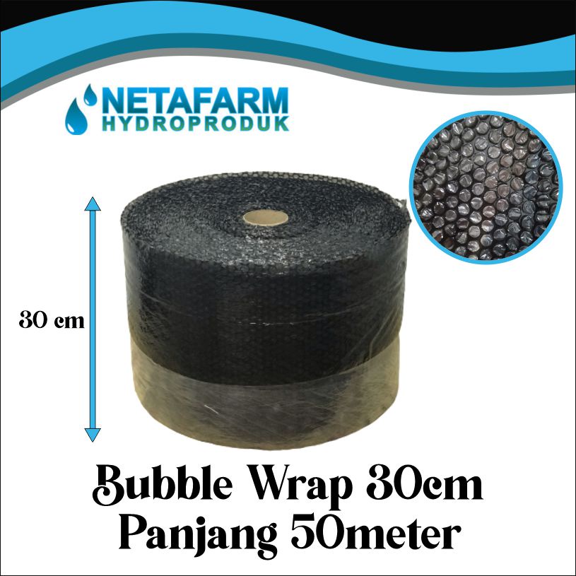 Bubble Wrap Hitam / Putih Lebar 30 cm Panjang 50m ( 1 Roll )