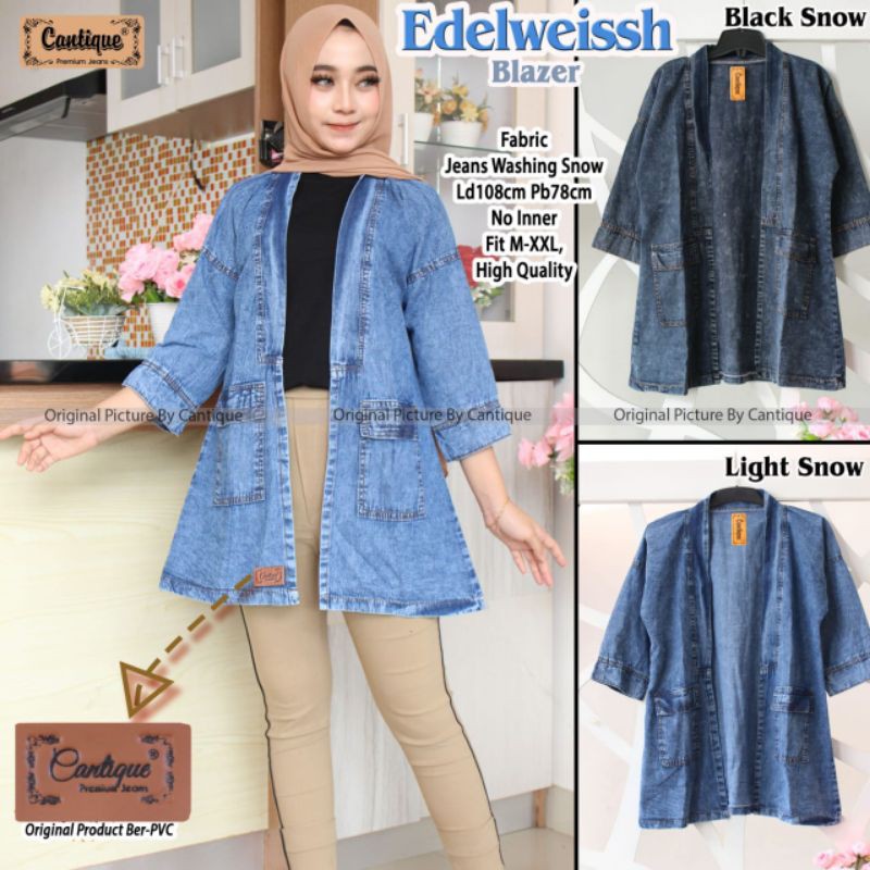 edelweish blazer bahan jeans