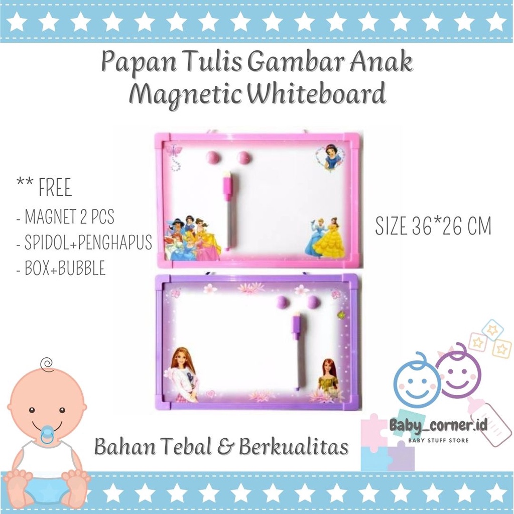 Papan tulis gambar hapus anak besar 36*26cm magnetic  | whiteboard anak