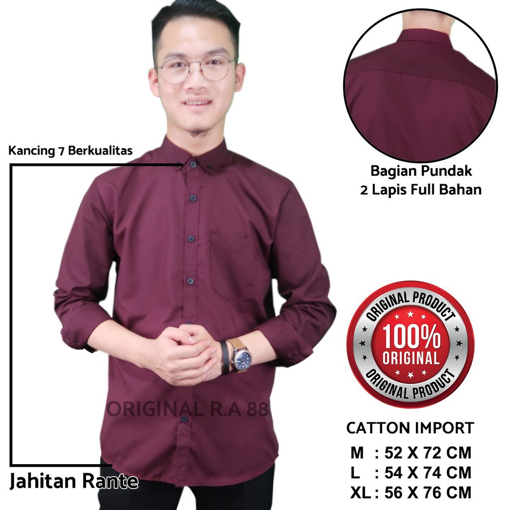 kameja panjang pria catton twill import premium