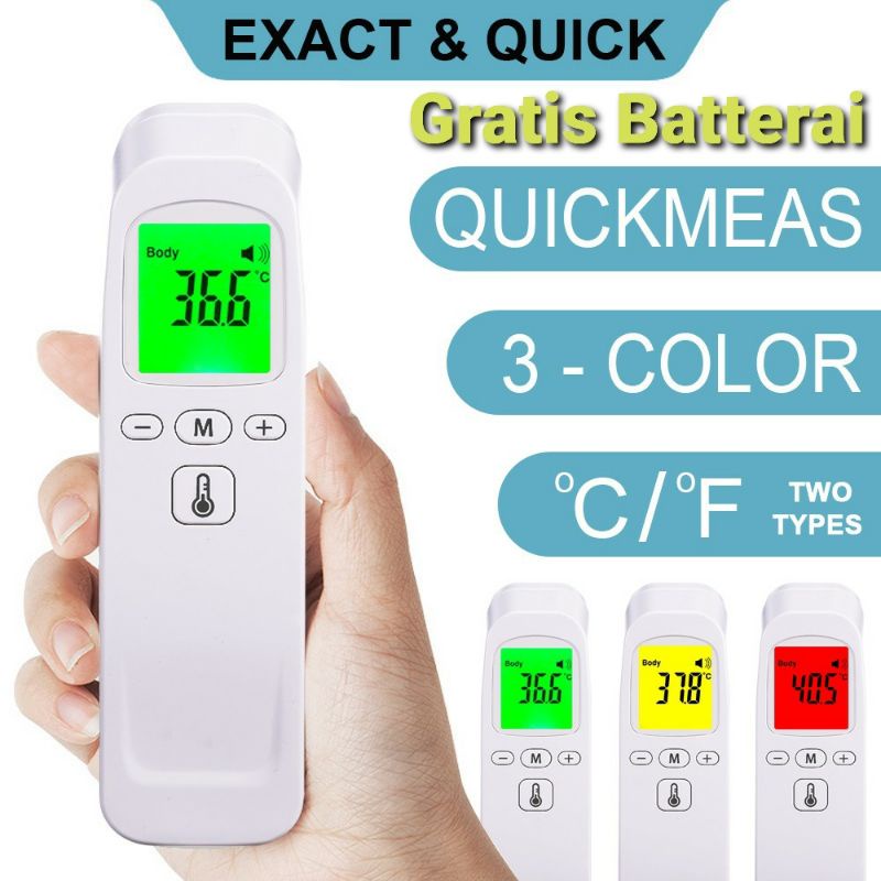 Termometer Dahi Digital Infrared Non-Contact Presisi Tinggi Dengan Alarm