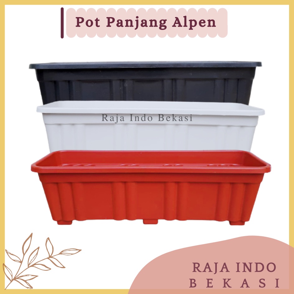 Rajaindobekasi Pot Panjang Alpen 50 Putih Pot Bunga Segi Panjang 50cm 70cm Pot Panjang Hw Highway High Way 55 Hijau Putih Hitam Coklat Merah Bata  Pot Panjang Plastik Putih Murah Gantung - Pot Panjang 50