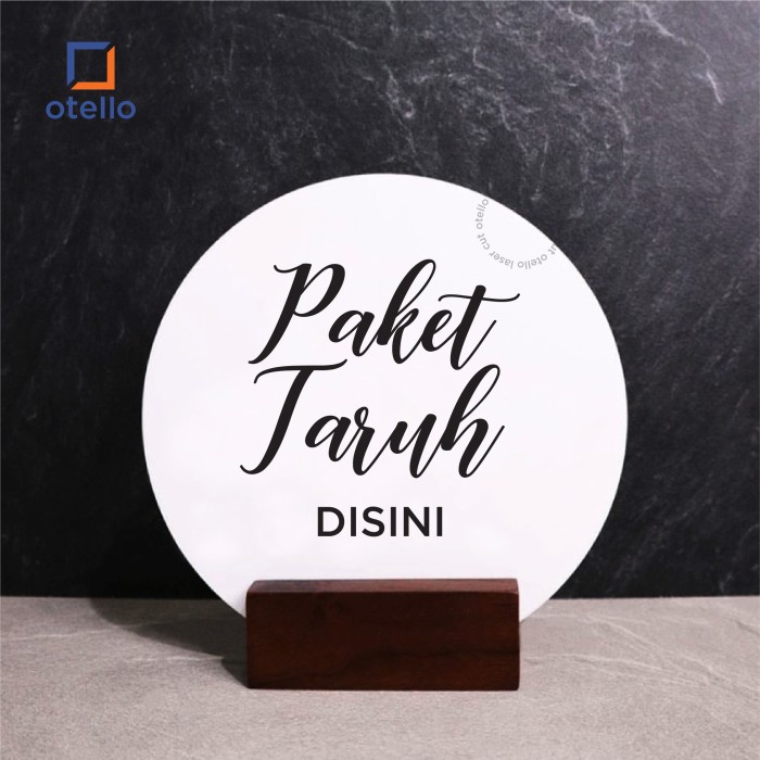 Paket Taruh Disini Sign Akrilik Table Desk Signage Petunjuk Kurir Ojol