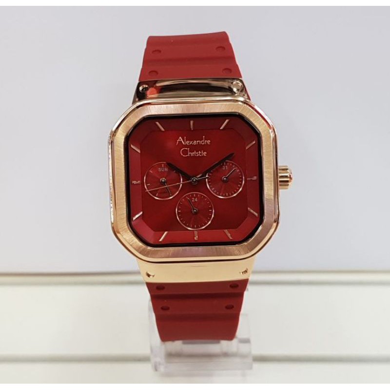 Jam Tangan Alexandre Christie AC2811 BF Stainless Red / Gold Original