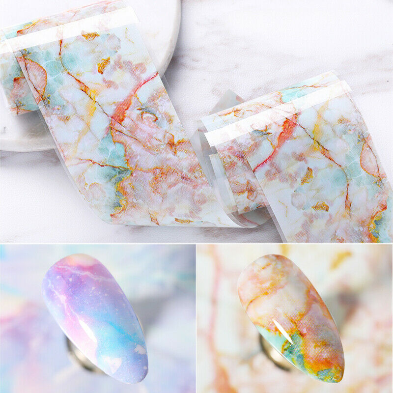 Marble Nail Art Foil Transfer Stickers 3D Nails Decoration Transfer Sticker