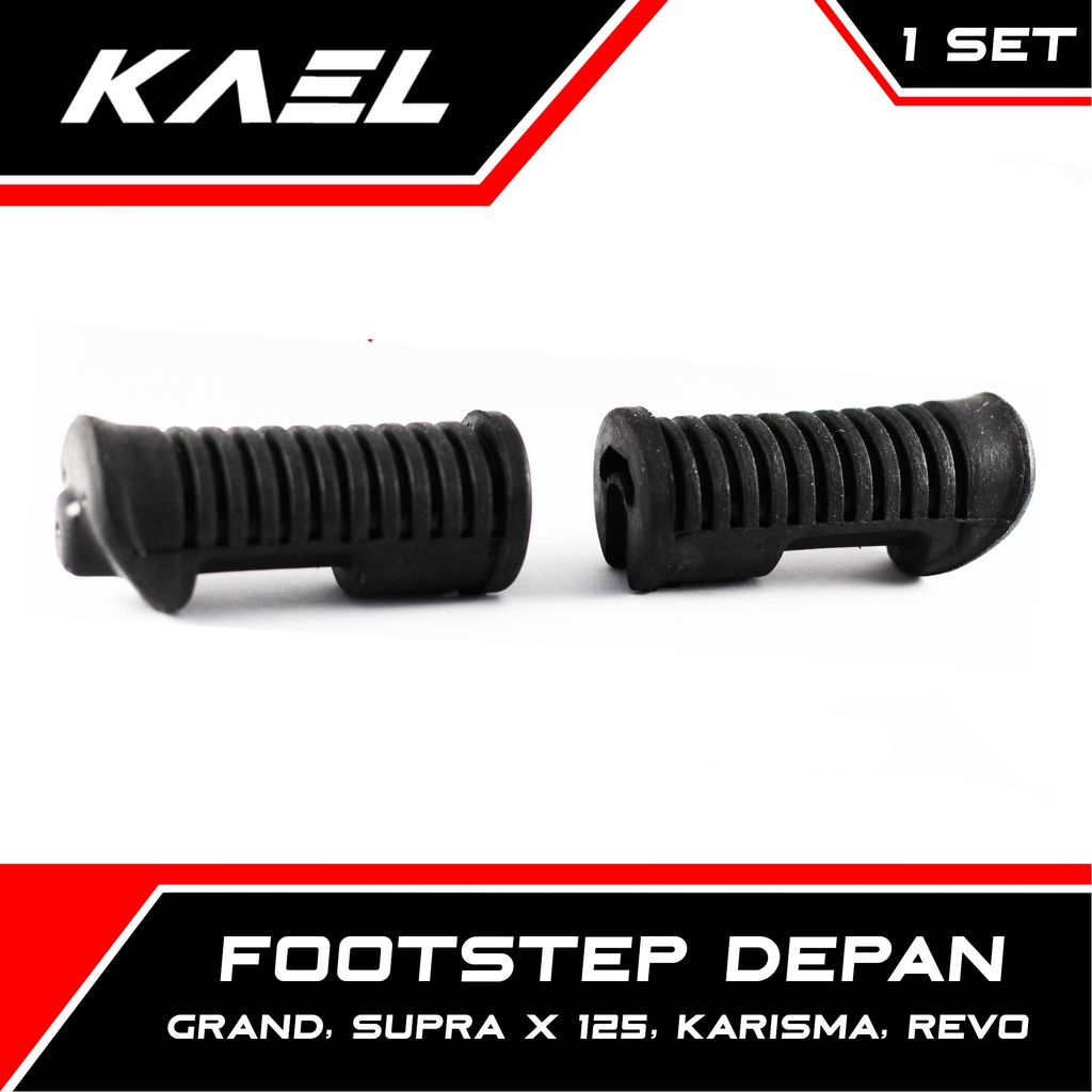 Footstep Depan Honda Astrea Grand &amp; Prima &amp; Star &amp; Supra X 125 Lama-FI New &amp; Revo Old &amp; Karisma Karet Barstep-Foot Step-Bostep-Pijakan-Injekan Kaki