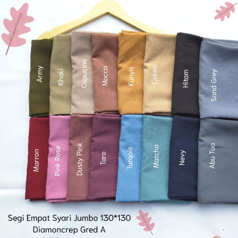 Hijab Jilbab Segi Empat Syari 130*130 Premium