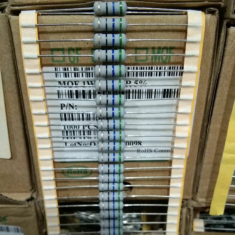 20pcs Resistor 1watt taiwan green product kaki tembaga besar