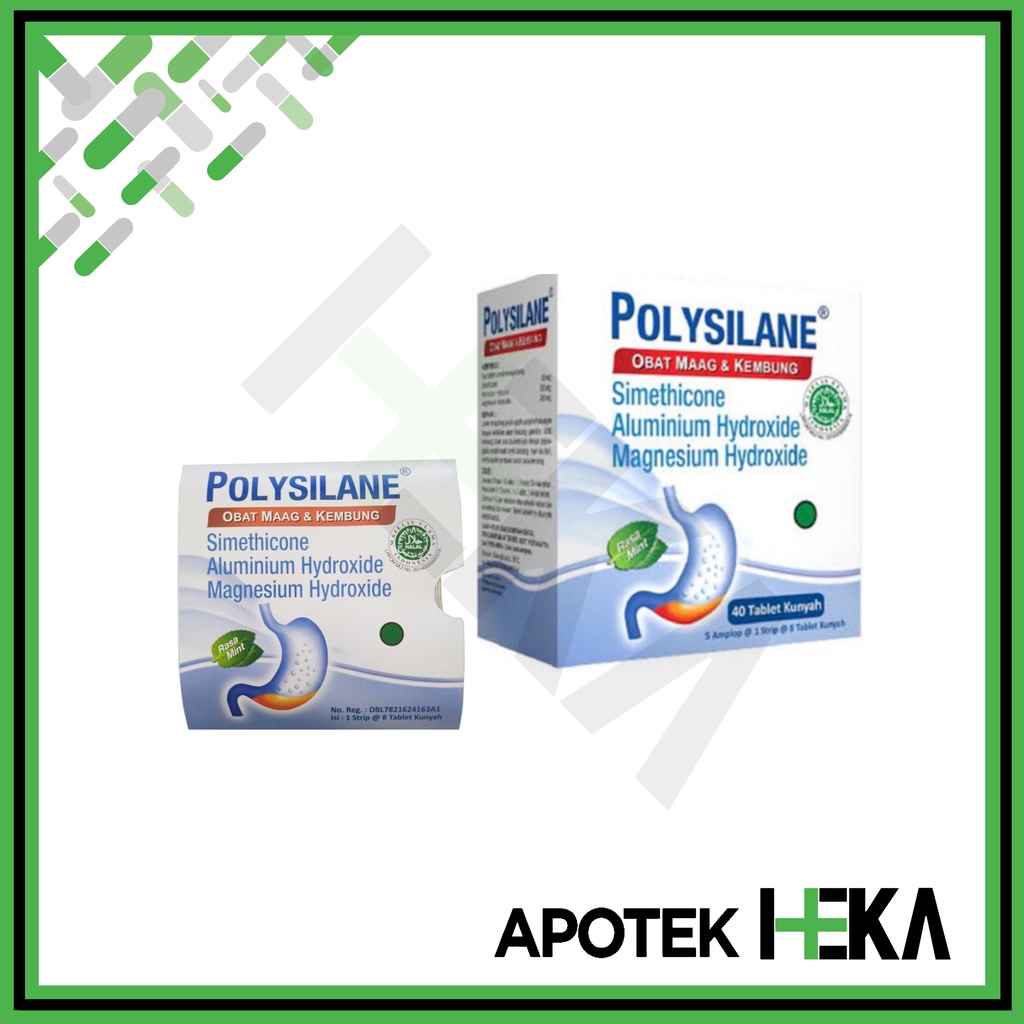 Polysilane Box Isi 5x8 Tablet Kunyah - Obat Maag dan Kembung (SEMARANG)