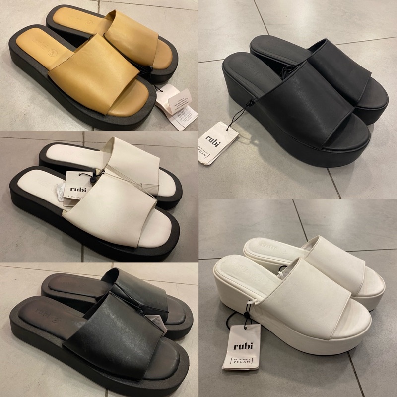 Jastip New Rubi Shoes Sadie Single Vamp Platform Slide/Rubi Shoes Mya Single Vamp Platform/Rubi Flat