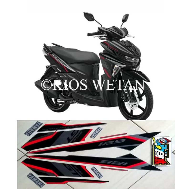 STRIPING MIO SOUL GT HITAM 2018 STIKER LIS STANDAR ORI YAMAHA STIKER POLET