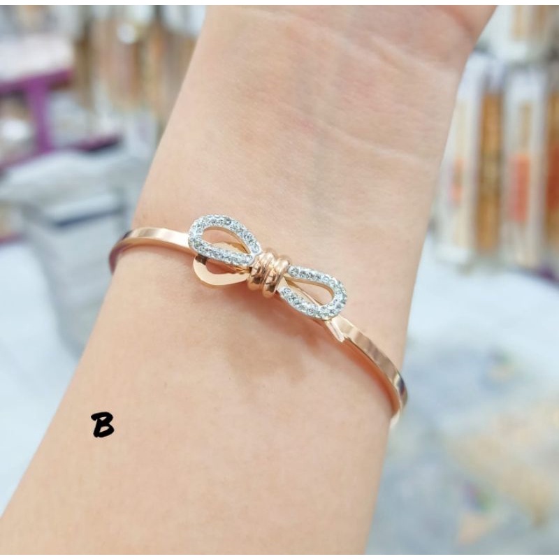 Gelang BANGKOK TITANIUM fashionable RoseGold perhiasan Anti Karat&amp;Anti Luntur elok menawan