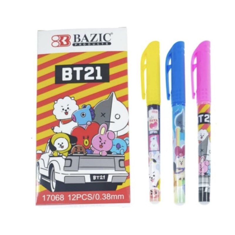 (12pc) pen gel BTS BT-21/GEL PEN BTS BT21/PEN BTS BT-21/bolpen gel BTS MURAH DUS-5