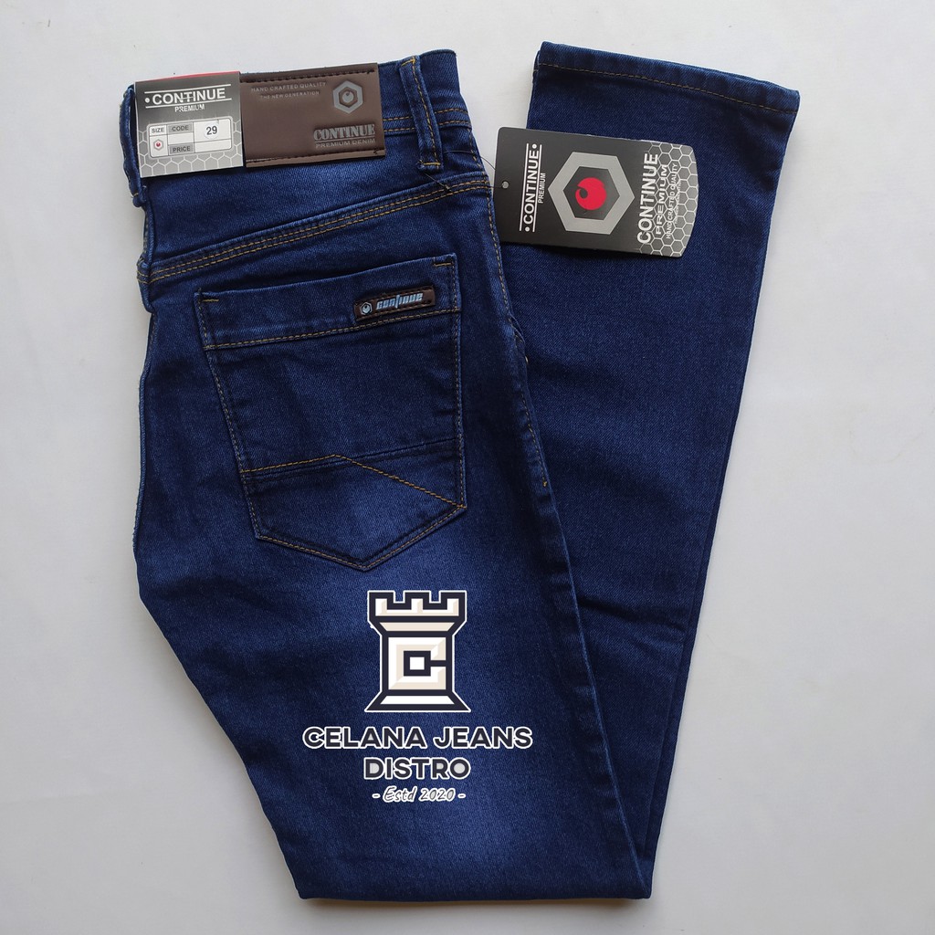 Celana Jeans Panjang Biru Gelap Pria Distro Continue