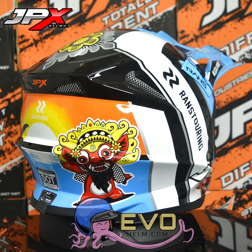 HELM JPX CROSS_BARONG SPECIAL EDITION SUPER BLACK ORIGINAL HELM JPX CROSS BARONG RANS SPECIAL EDITION JPX HELM TRAIL KLX JPX HELM JPX TERBARU