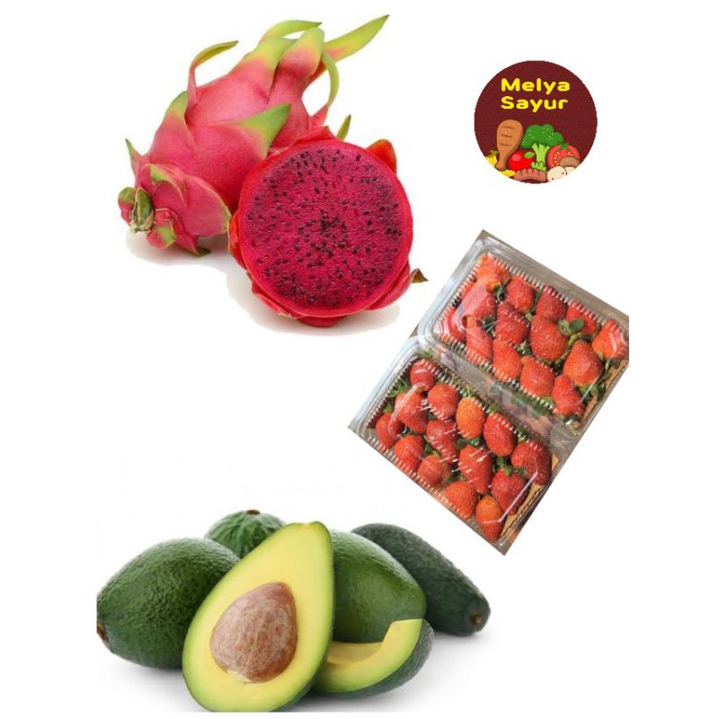 

Buah segar - Buah Naga / Alpukat / Strawberry - melyasayur