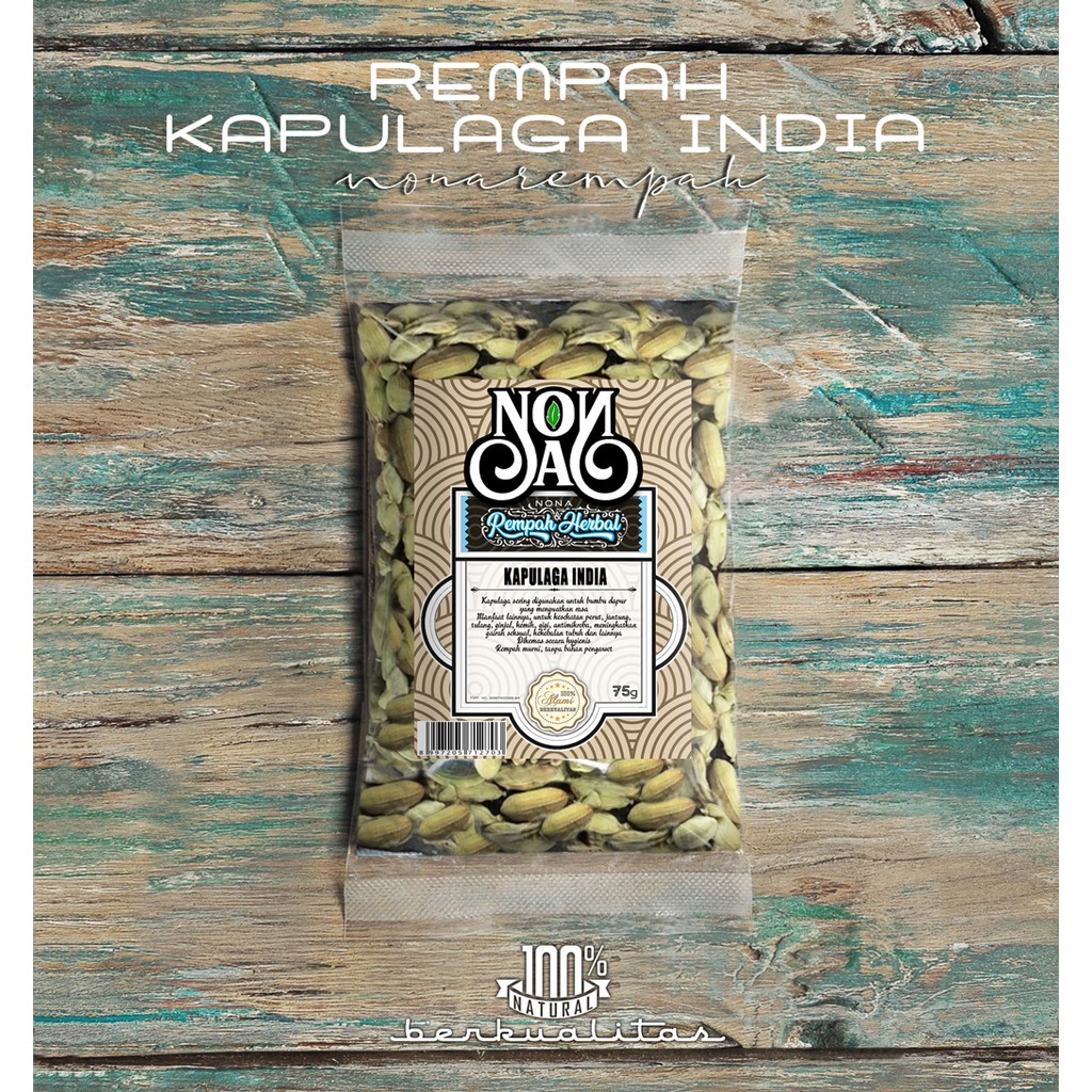 

Green Cardamom | Kapulaga India Pack 75 Gram | Kapulaga Hijau Alami Kualitas Premium