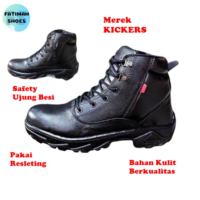 SEPATU BOOT PRIA TRACKING HIKING OUTDOOR SEPATU BOOT SAPETY PRIA BKS01 - HITAM 39-43