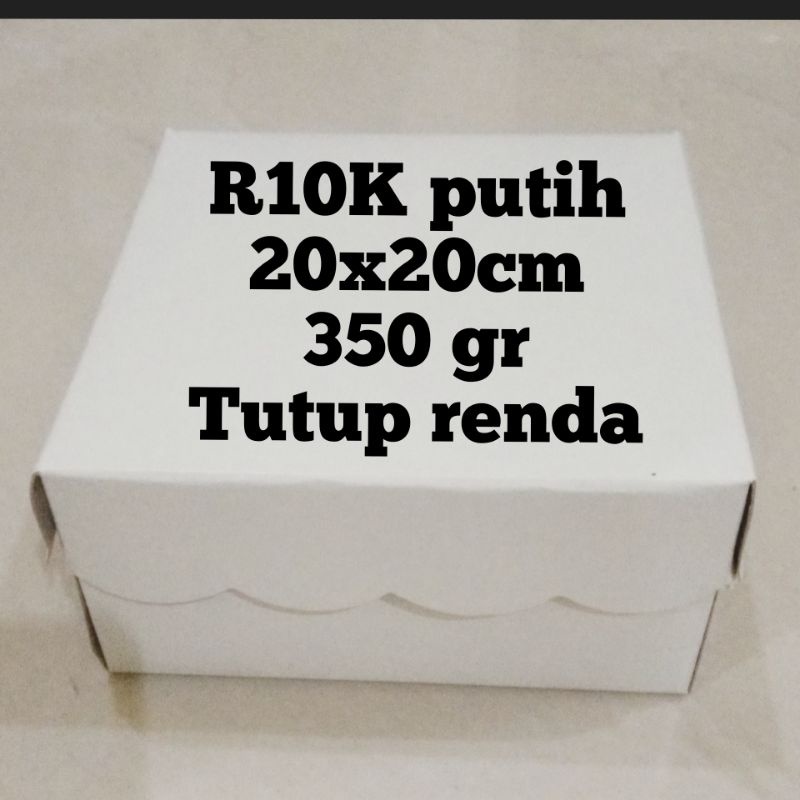 DUS NASI KUE R10 R10K PUTIH 20X20 RENDA TEBAL 350GSM 350GR PAPER BOX LUNCH R20 BOX KOTAK MAKAN SNACK