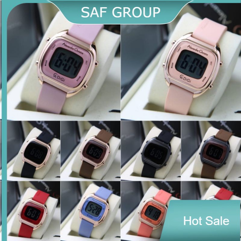 JAM TANGAN WANITA ALEXANDRE CHRISTIE AC 9335 / AC9335 RUBBER DIGITAL ORIGINAL by plp
