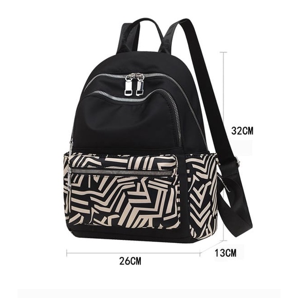 RANSEL WANITA IMPORT CHIBAO MOTIF HITAM 7377#