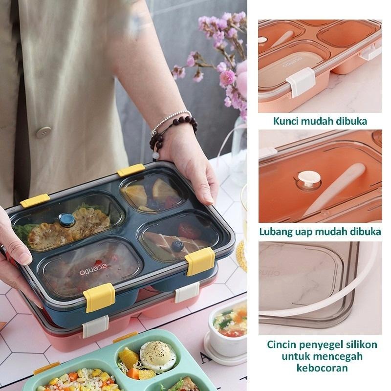 Kotak Makan lunch box 4 grid lunch box  4 Sekat kotak bekal Portable