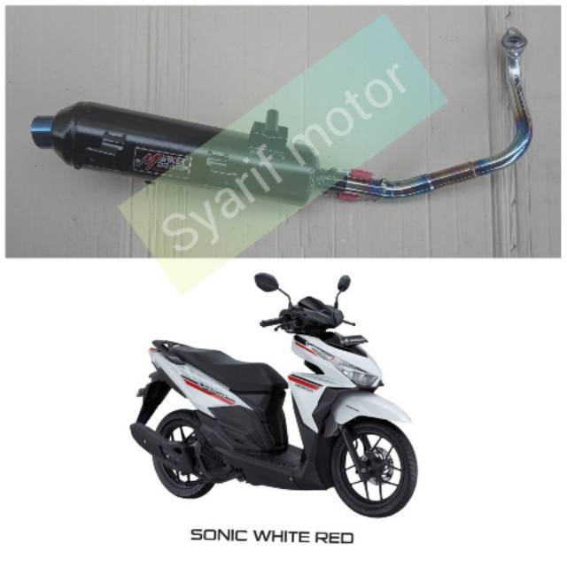 Knalpot racing bobokan vario 125-150 led leher pelangi