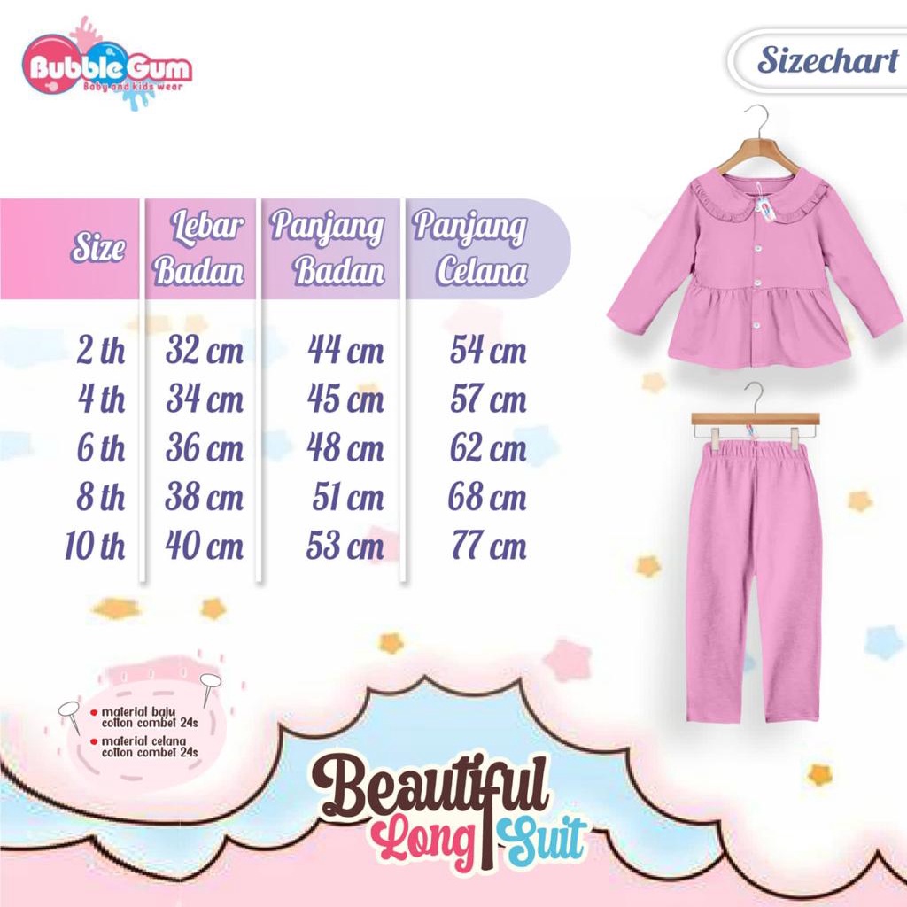 SET BEAUTIFUL - Long Suit Anak 2-10 Tahun | Setelan Anak Perempuan | Setelan Anak
