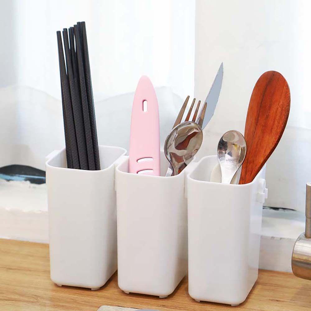 Rebuy Chopstick Drain Box Reusable Wall Mounted Tableware Chopstick Shelf Bucket Rak Sumpit Rumah Tangga