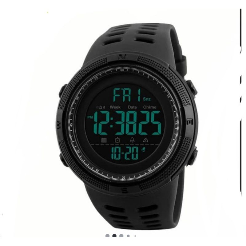 JEPPAR 1994 Jam tangan pria sport Water resistant 50M Original-Murah-Hitam