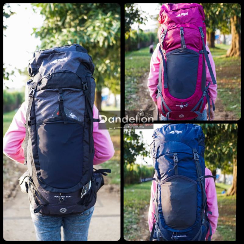 Carrier Original Arei Raung 60L Include Raincover | Tas Gunung Rei 60L | Tas punggung Pria Wanita | 