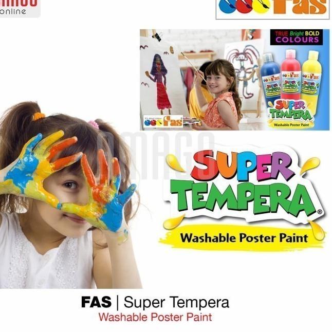 

♦ FAS - SUPER TEMPERA WASHABLE PAINT - 250 ml - PILIH WARNA - Biru ★
